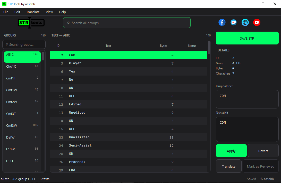 STR Tools Application Screenshot